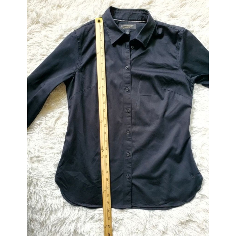 Banana Republic Black Tailored Button-Down Long Sleeve Shirt Size 2 RT$70 NEW - Picture 6 of 10